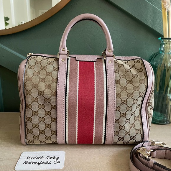 Gucci Handbags - ❌SOLD❌Gucci Boston GG Supreme Canvas Lt Pink Nude Bag 2